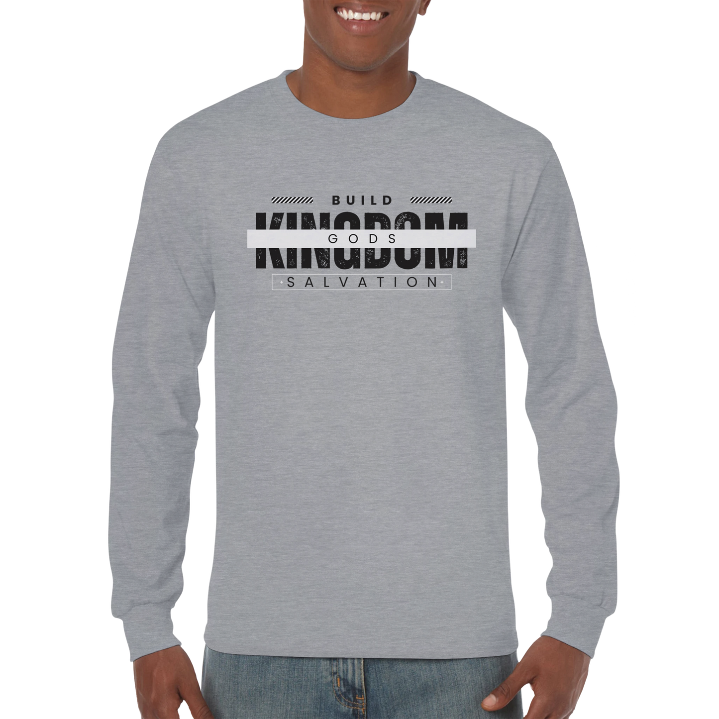 "Build God's Kingdom" Unisex Longsleeve Personal print T-shirt, Christian Tee, Religious Shirt, Faith Shirt, Inspirational Shirt, Church Shirt