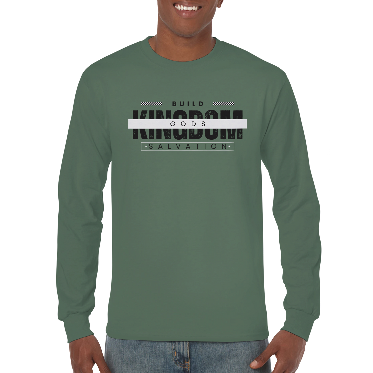 "Build God's Kingdom" Unisex Longsleeve Personal print T-shirt, Christian Tee, Religious Shirt, Faith Shirt, Inspirational Shirt, Church Shirt