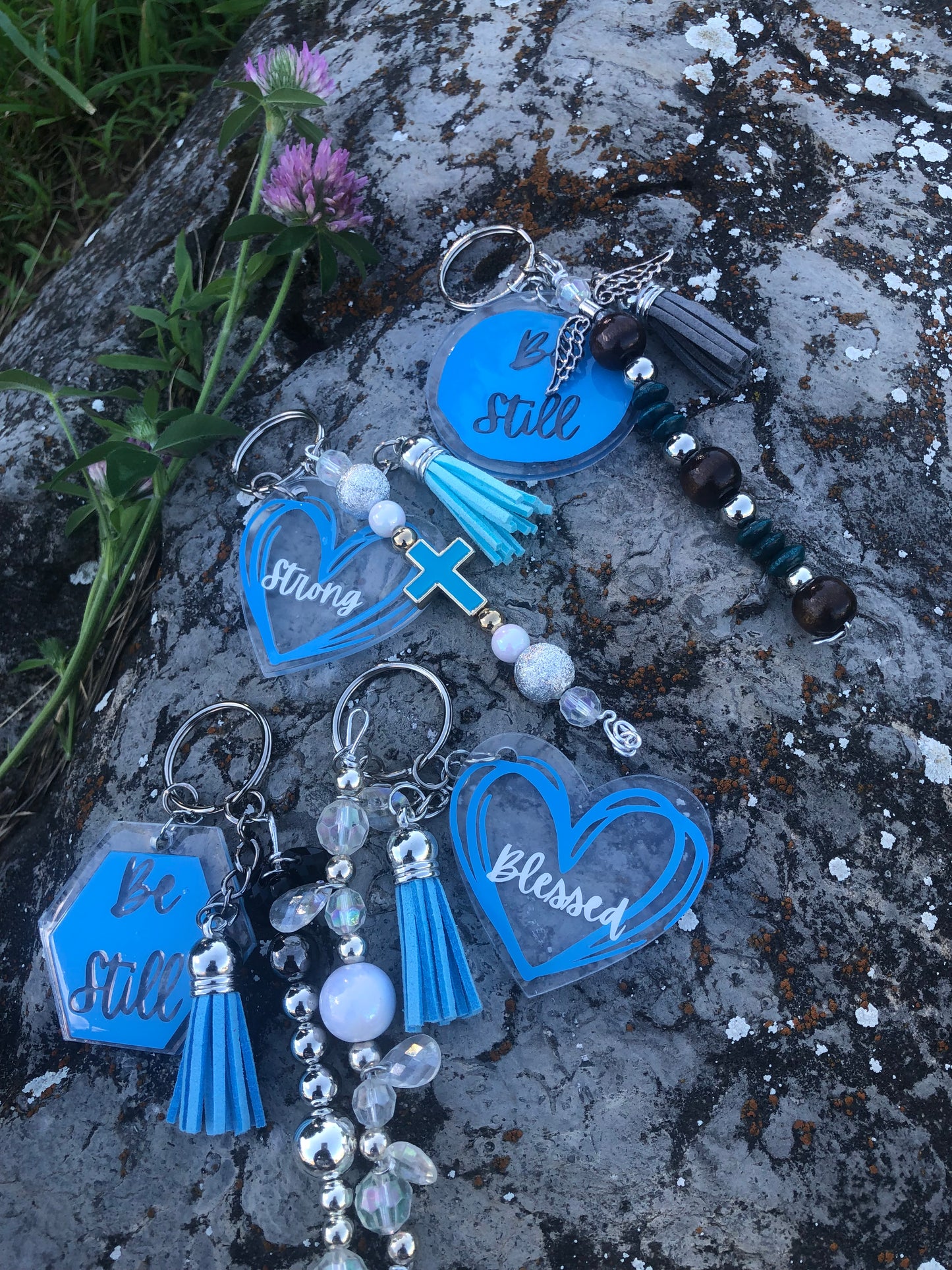 Scripture Keychain: Vibrant Beads of Faith