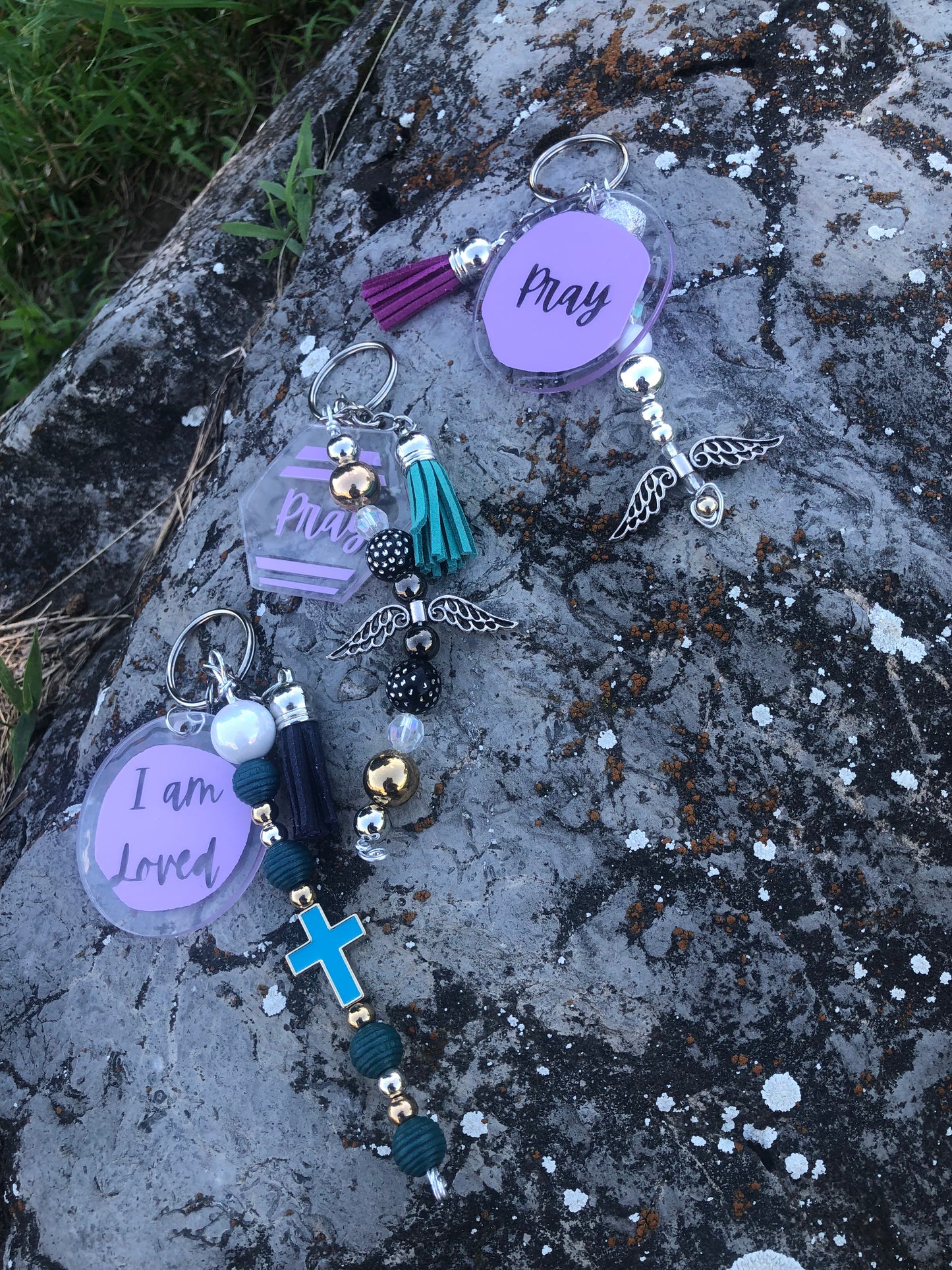 Scripture Keychain: Vibrant Beads of Faith