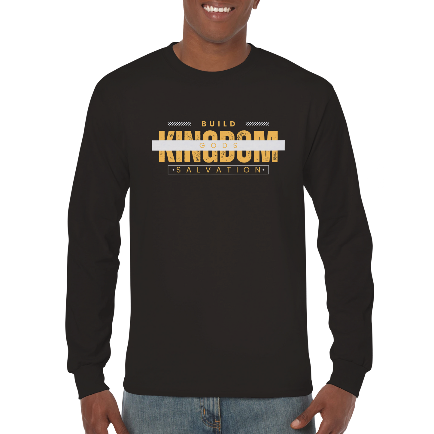 "Build God's Kingdom" Unisex Longsleeve Personal print T-shirt, Christian Tee, Religious Shirt, Faith Shirt, Inspirational Shirt, Church Shirt